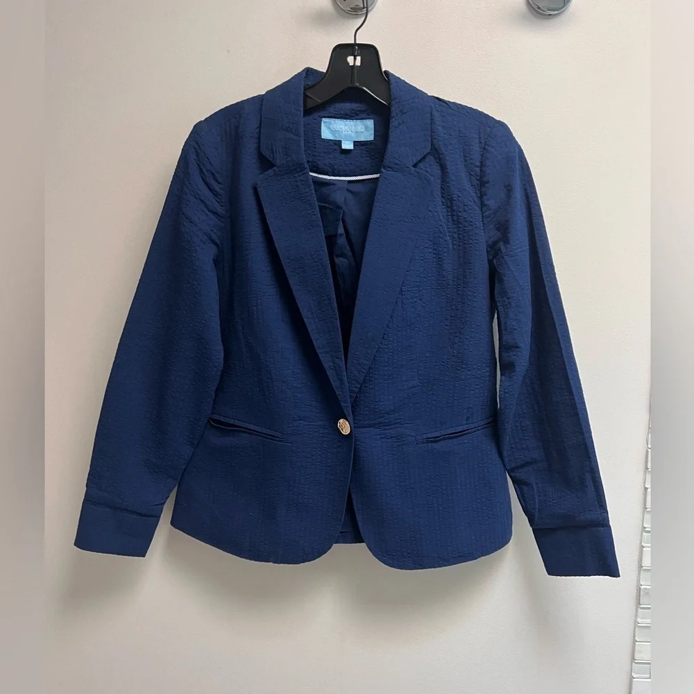 DRAPER JAMES RSVP Women’s Blue Textured Blazer - Size XS - Picture 3 of 9